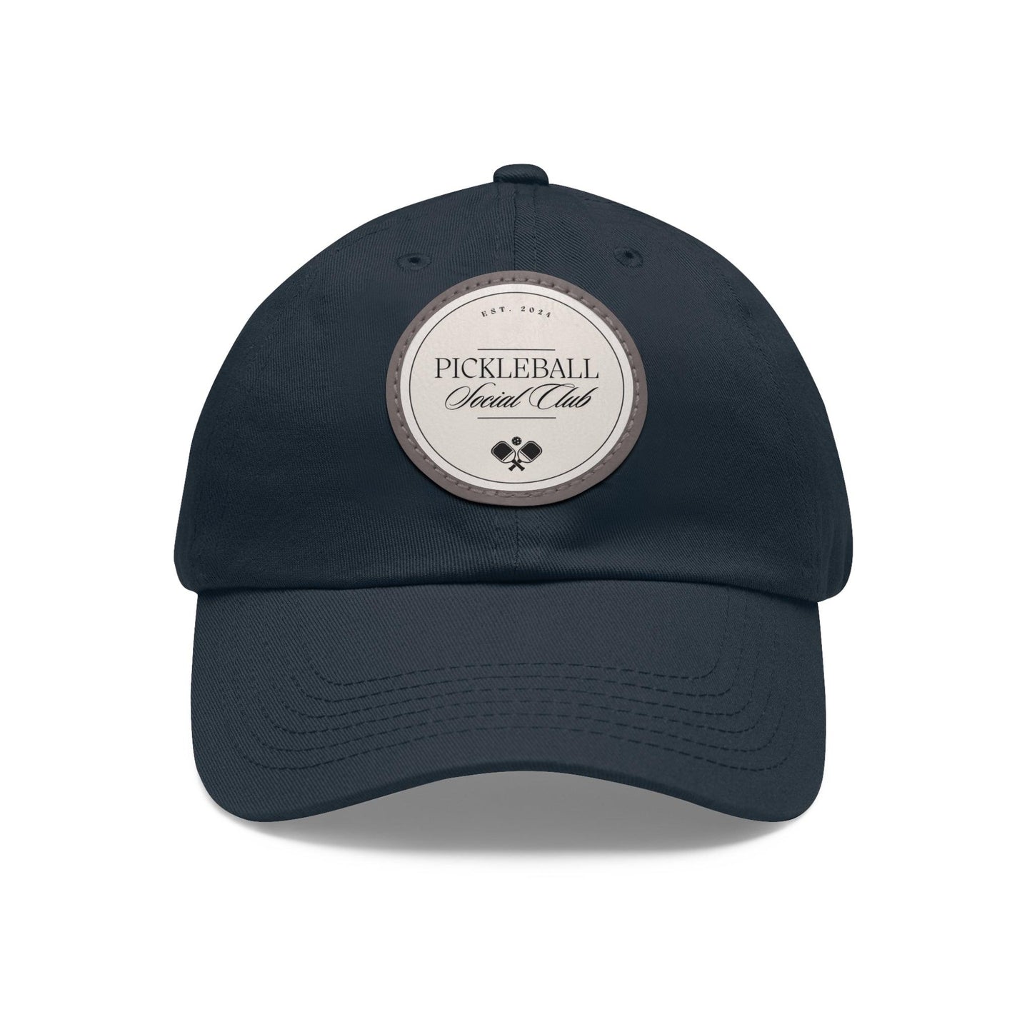 "Pickleball Social Club" Pickleball Dad Hat with Round Leather Patch