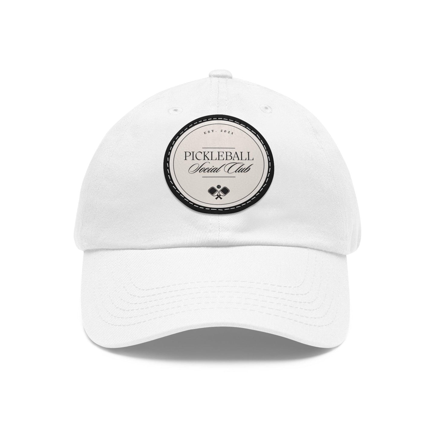 "Pickleball Social Club" Pickleball Dad Hat with Round Leather Patch