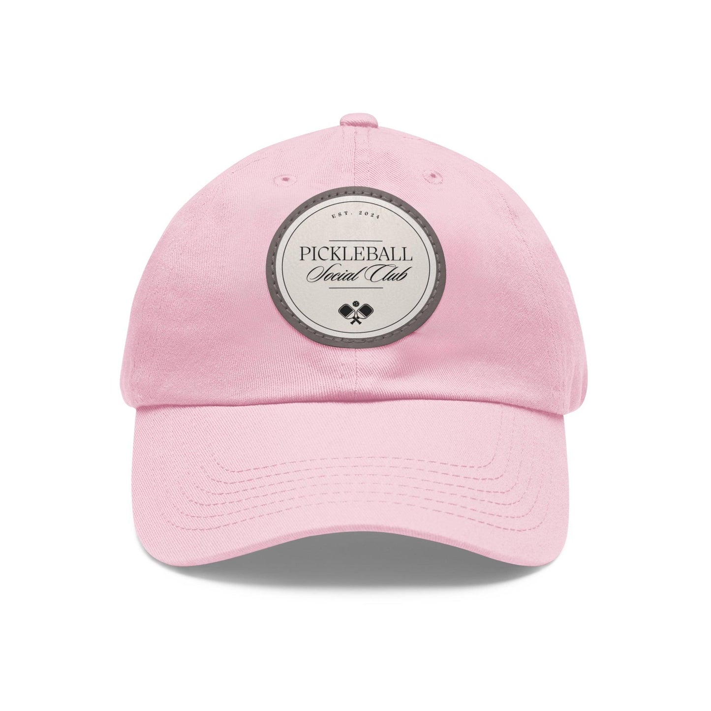 "Pickleball Social Club" Pickleball Dad Hat with Round Leather Patch