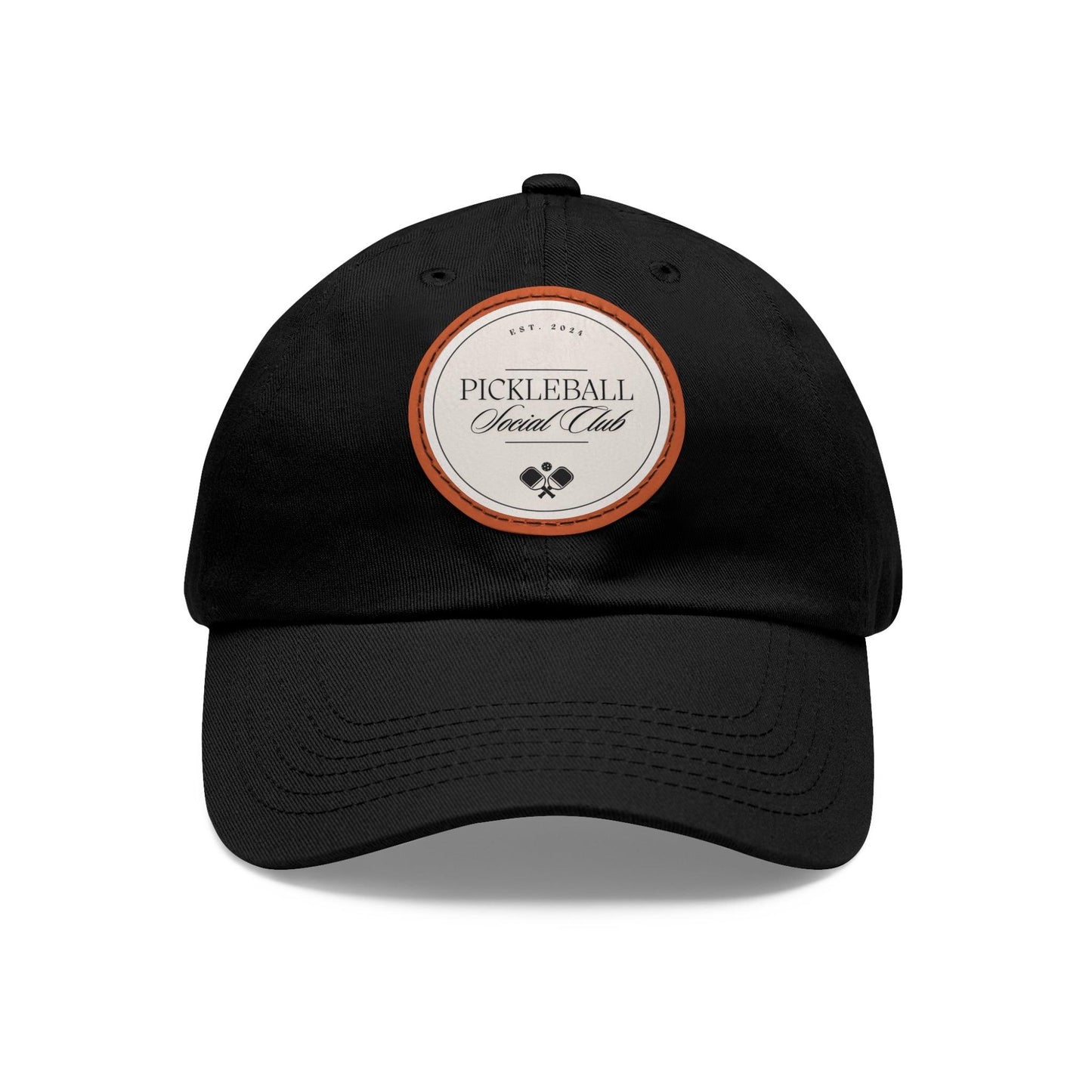 "Pickleball Social Club" Pickleball Dad Hat with Round Leather Patch