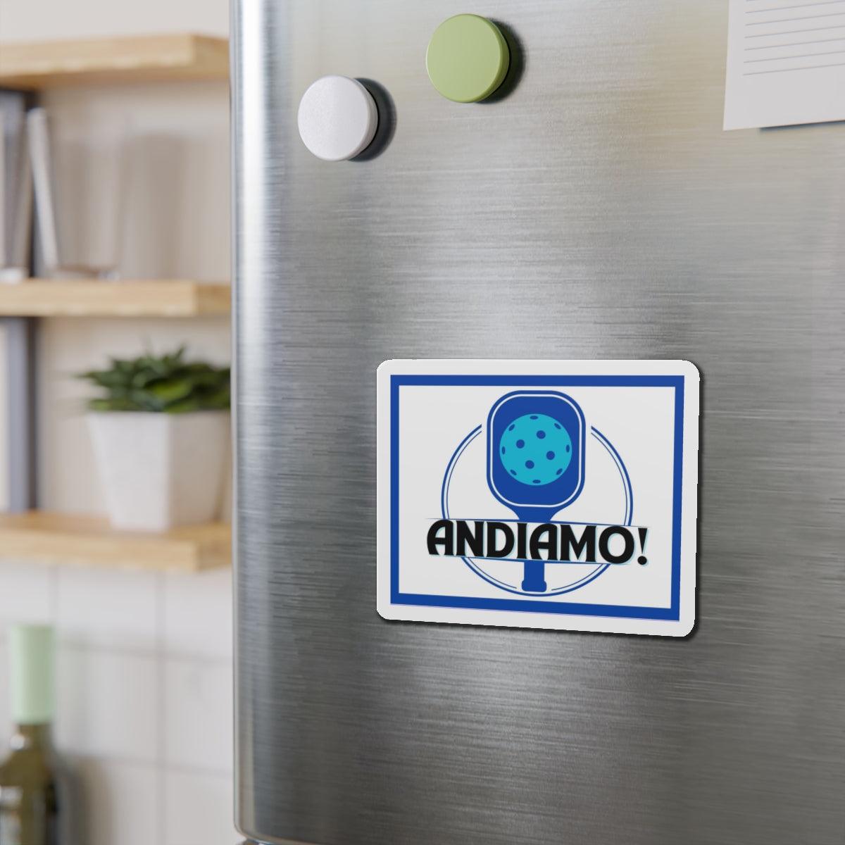 "Andiamo!" Die-Cut Pickleball Magnets - Flexible & Durable for Indoor & Outdoor Use - 5 Sizes Available