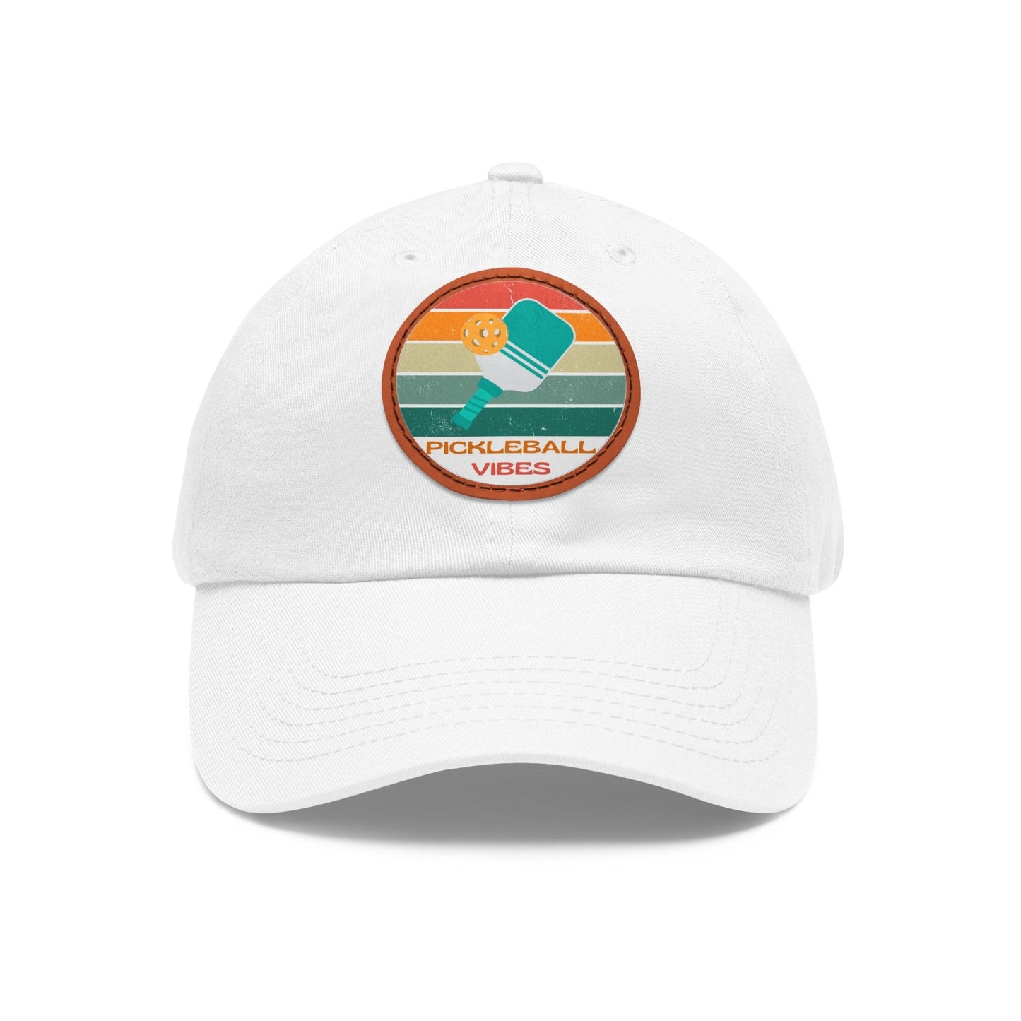 "Pickleball Vibes" Pickleball Dad Hat with Round Leather Patch