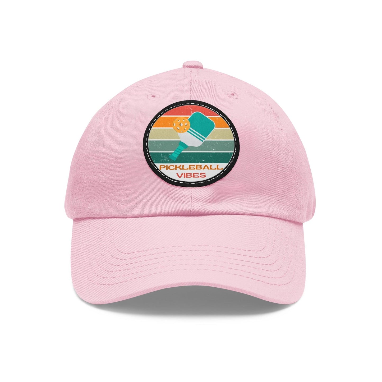 "Pickleball Vibes" Pickleball Dad Hat with Round Leather Patch