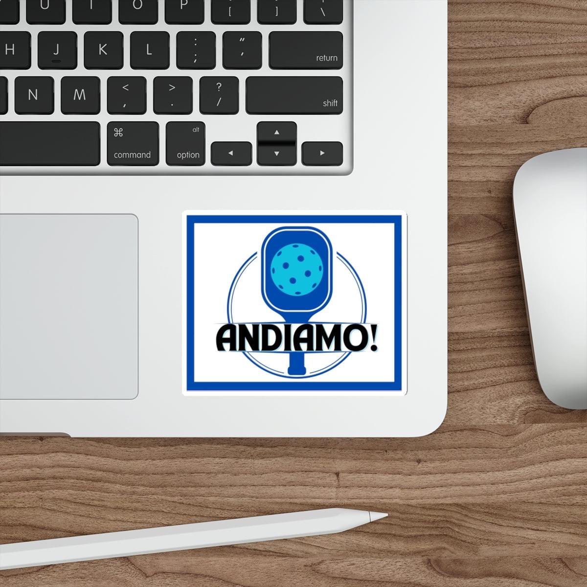 "Andiamo!" Die-Cut Pickleball Stickers - Durable Vinyl for Indoor & Outdoor Use - 5 Sizes Available