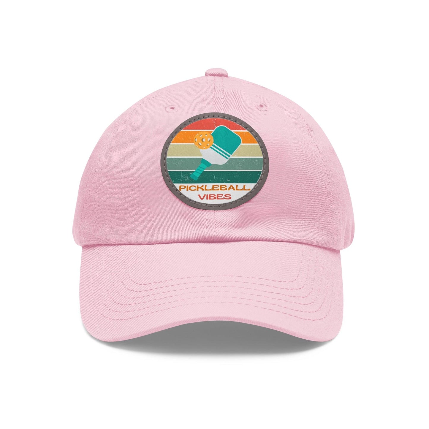 "Pickleball Vibes" Pickleball Dad Hat with Round Leather Patch