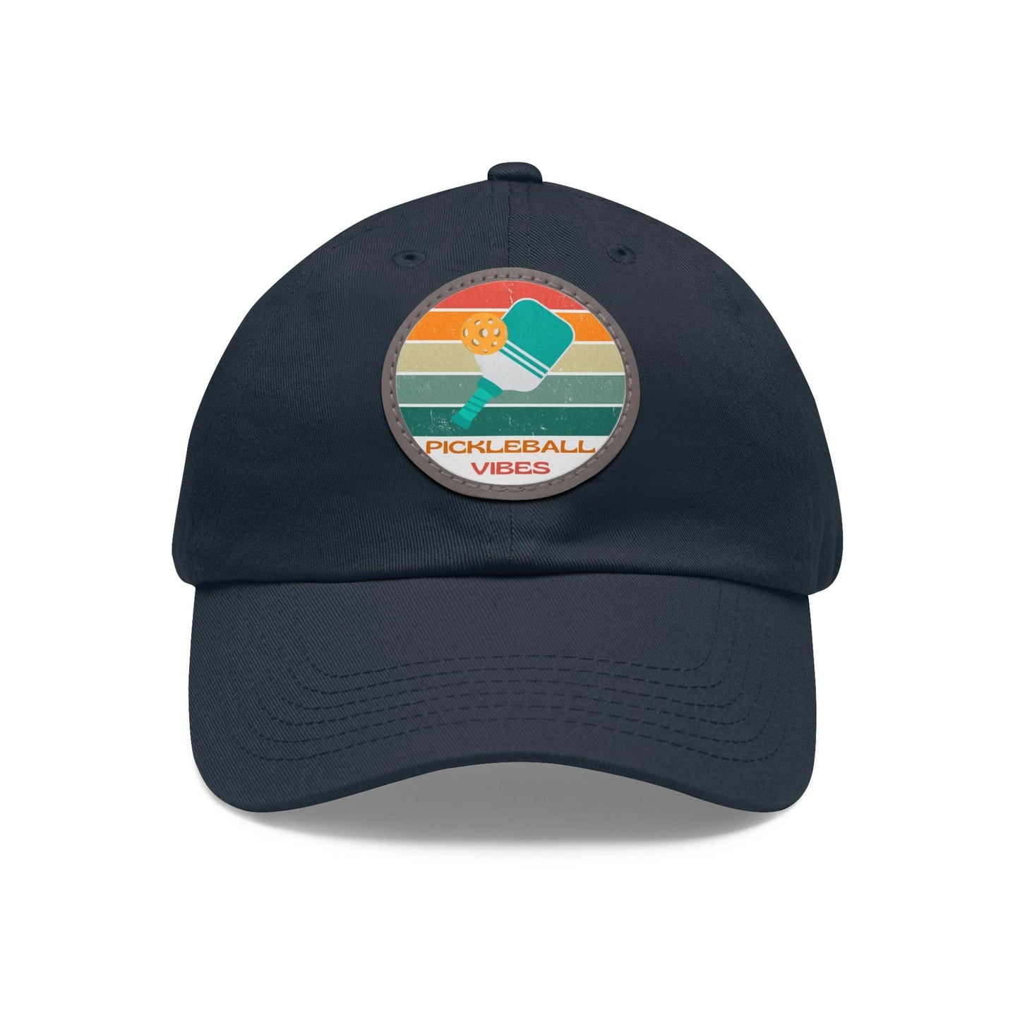 "Pickleball Vibes" Pickleball Dad Hat with Round Leather Patch