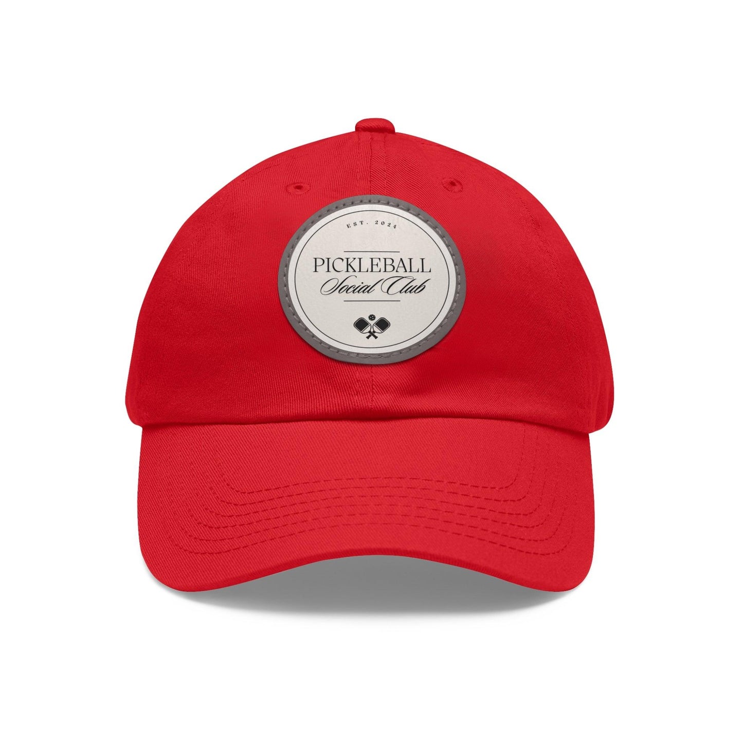 "Pickleball Social Club" Pickleball Dad Hat with Round Leather Patch