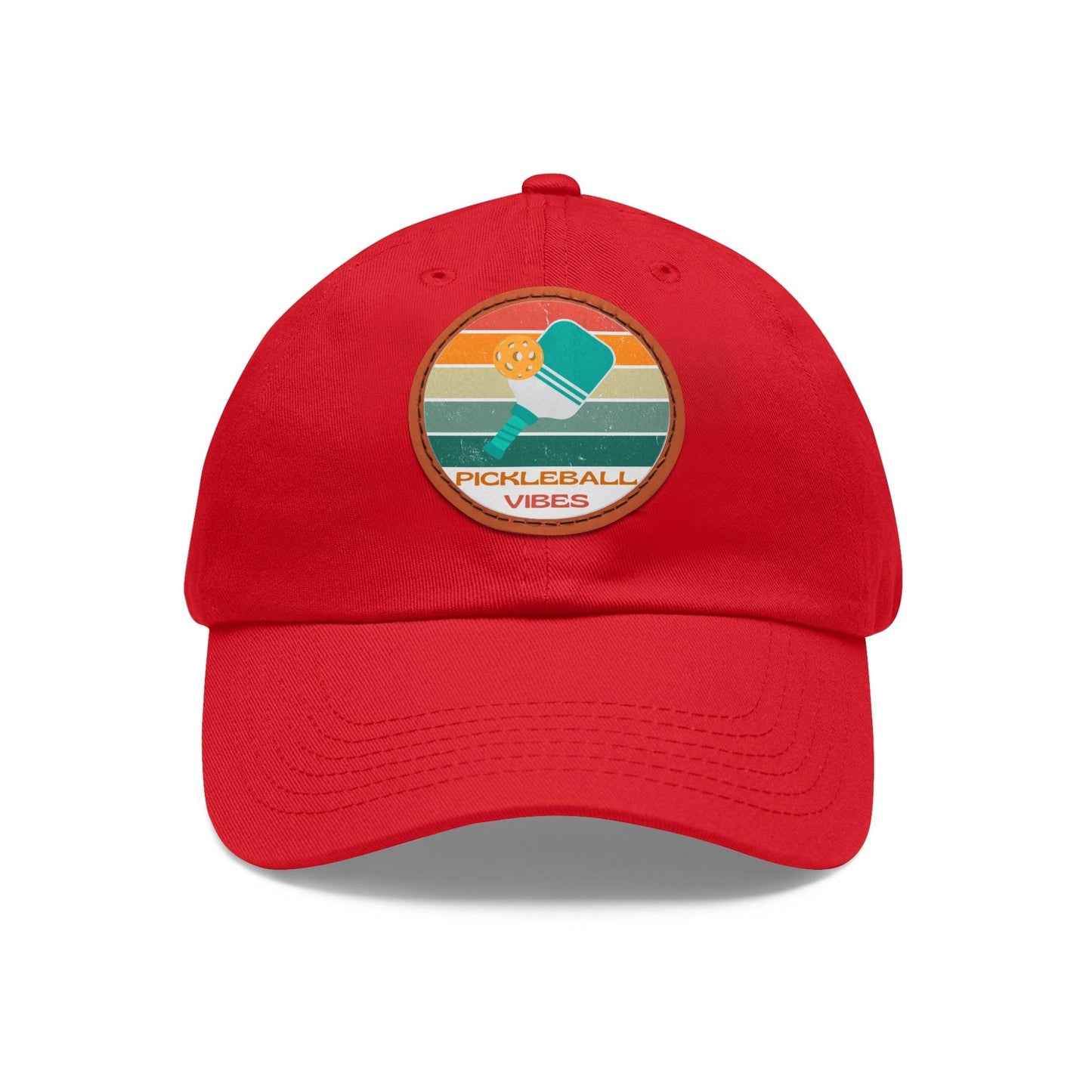 "Pickleball Vibes" Pickleball Dad Hat with Round Leather Patch