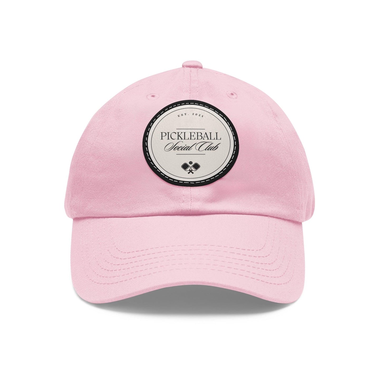 "Pickleball Social Club" Pickleball Dad Hat with Round Leather Patch