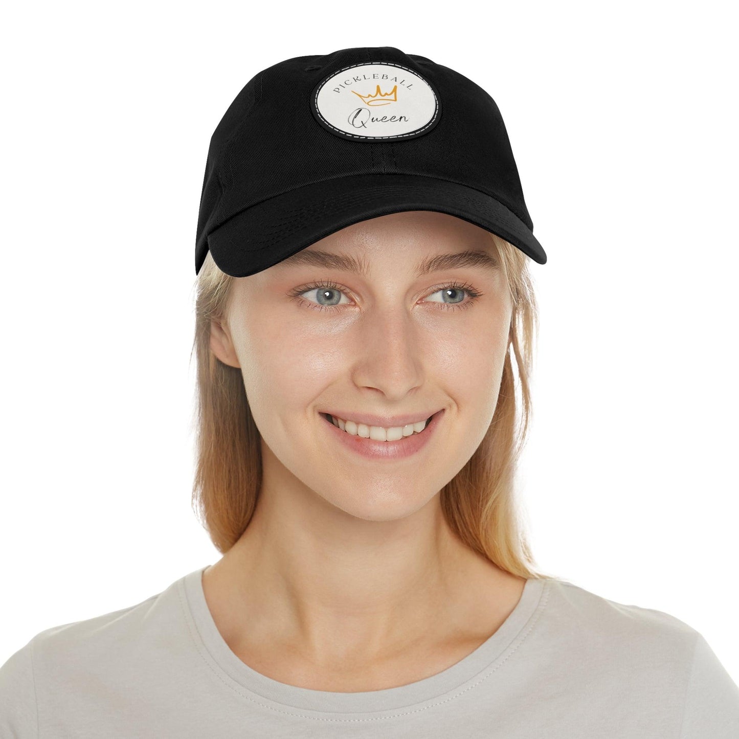 "Pickleball Queen" Pickleball Dad Hat with Round Leather Patch