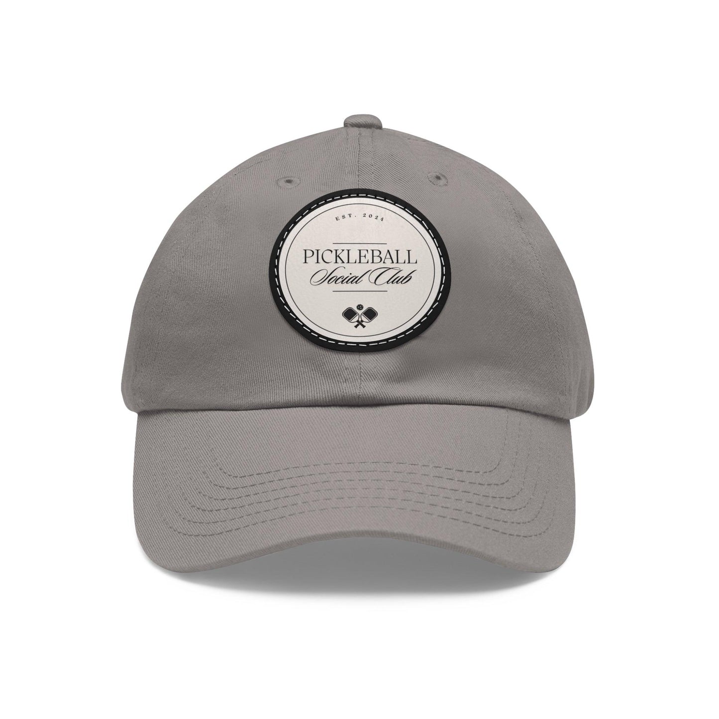 "Pickleball Social Club" Pickleball Dad Hat with Round Leather Patch